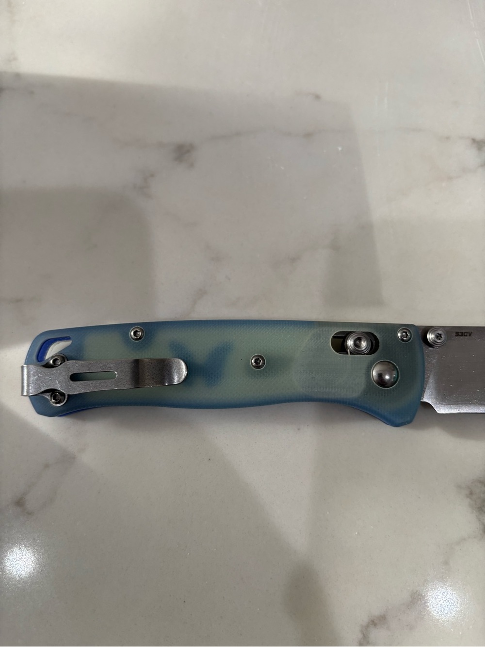 Benchmade Folding Pocket Knife with Blue - Butterfly Handle - Picture 5 of 5